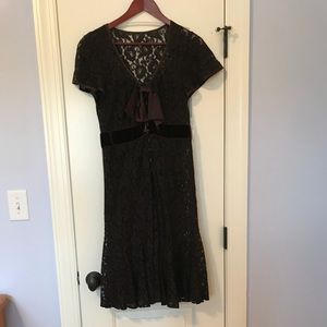 Nanette Lepore brown lace dress